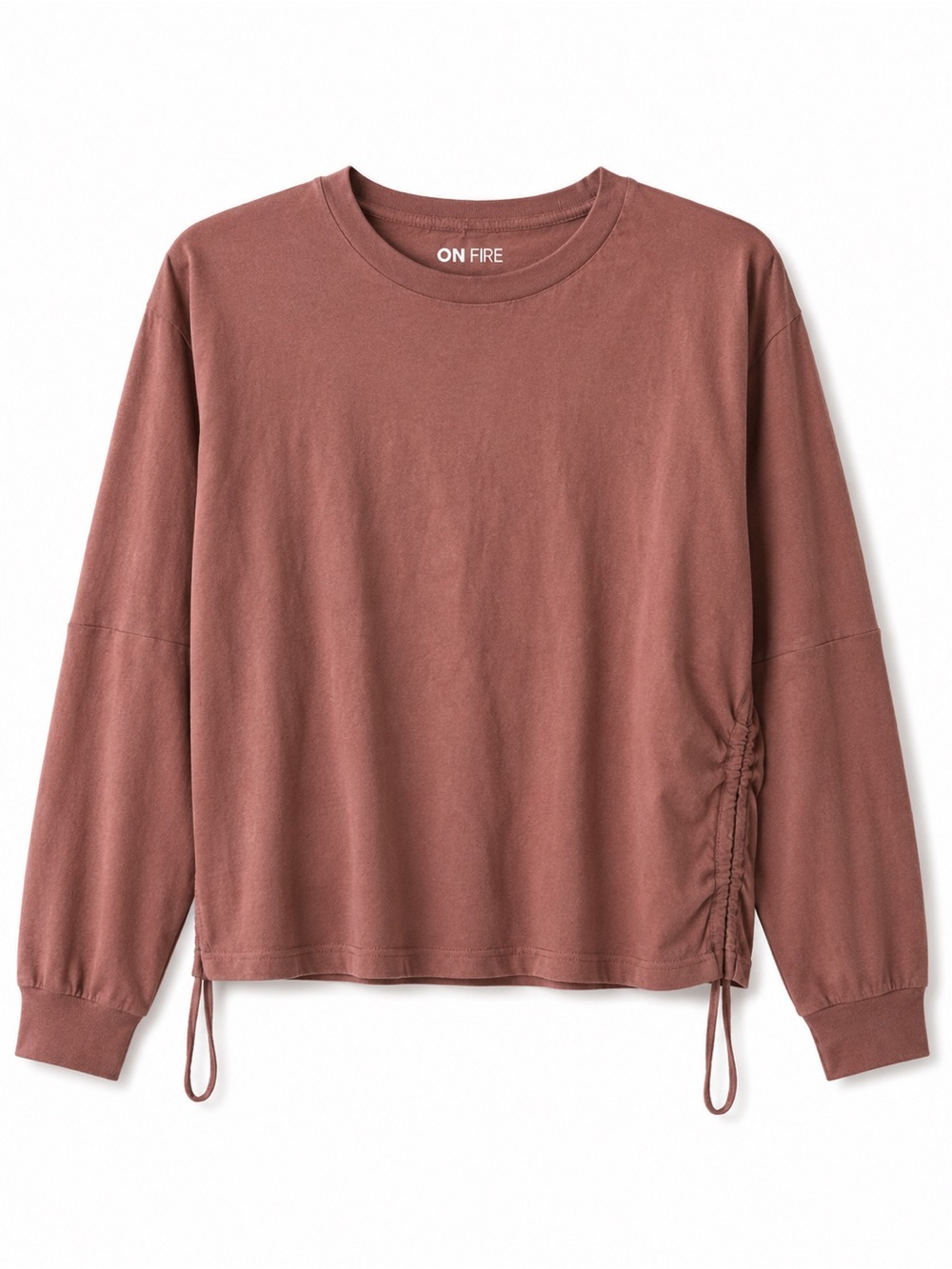 On Fire Rust Brown Crewneck Tee